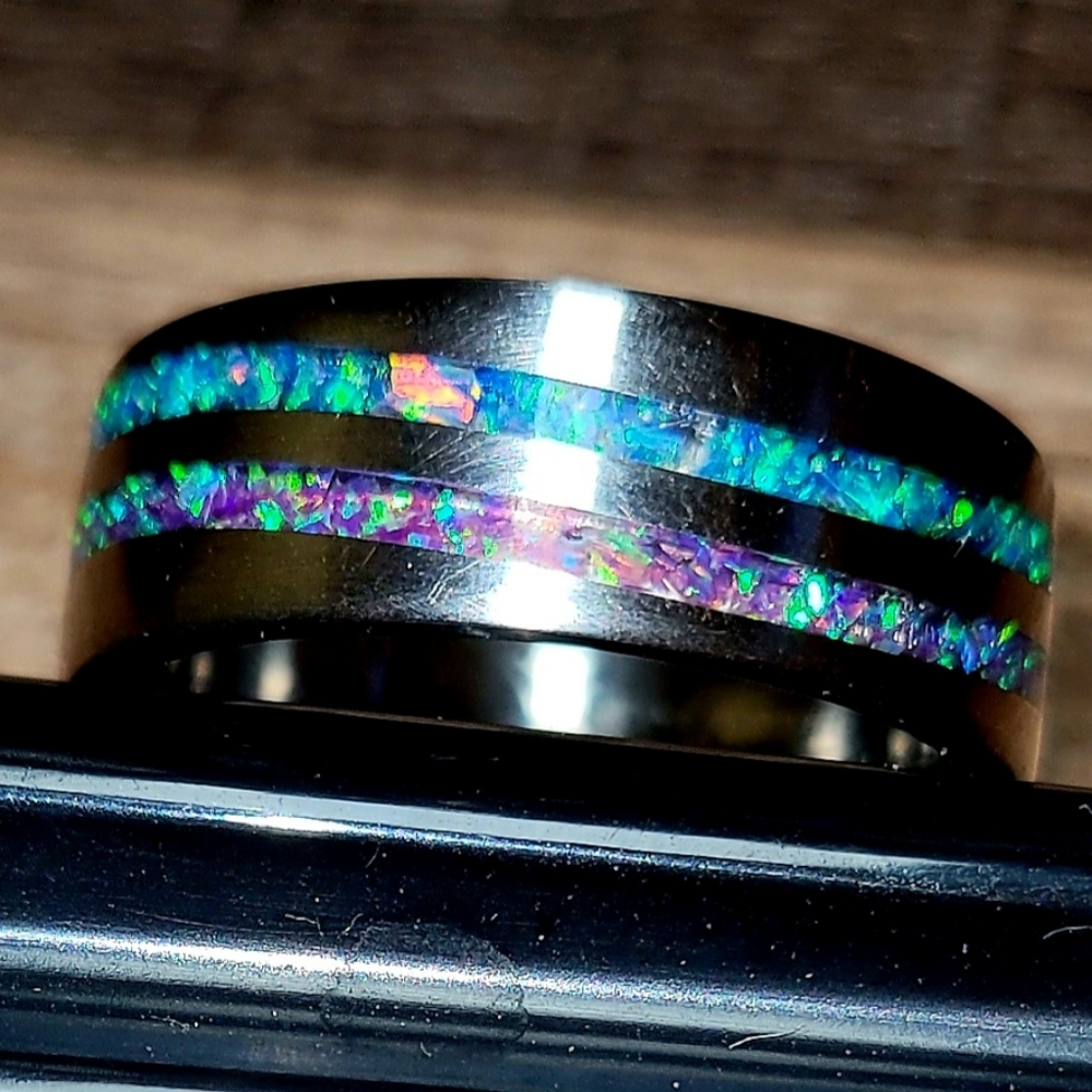 Custom made opal wave ring - Picture 3 of 6